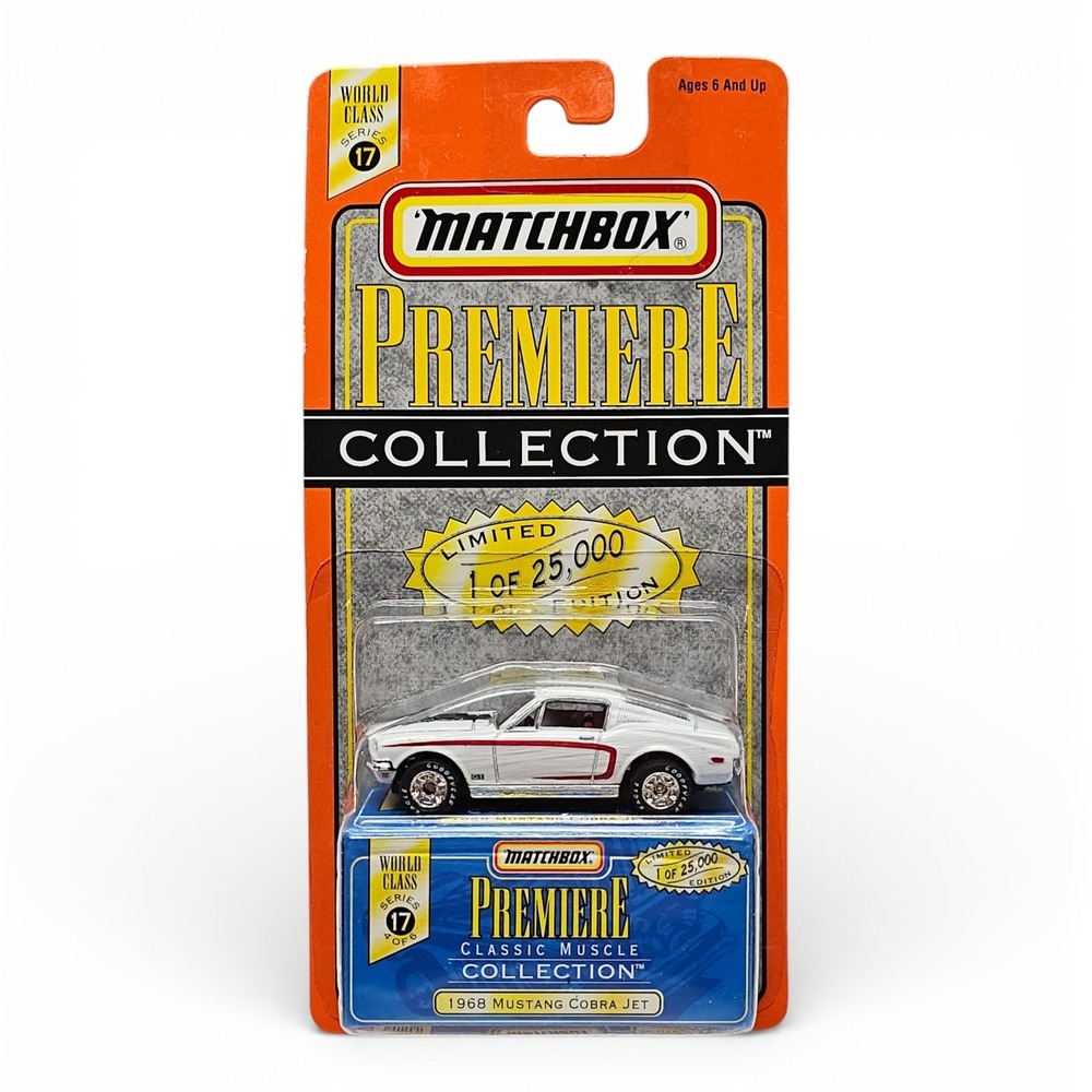 Matchbox 1968 Mustang Cobra Jet Premiere Collection Series 17 White NEW 1/25000